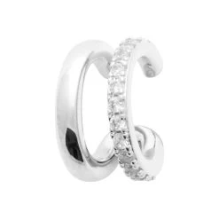 Bague D’oreille Argent Rhodié Et Oxydes De Zirconium