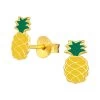 Boucles D’oreilles Ananas Plaqué Or