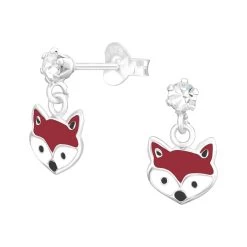 Boucles D’oreilles En Argent Petit Renard Suspendu