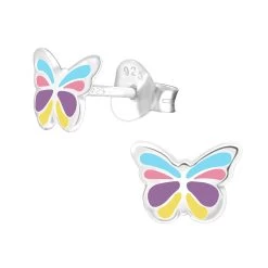 Boucles Dâoreilles Papillon ColorĂ© En Argent