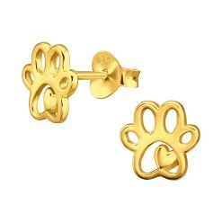 Boucles D’oreilles Patte De Chien Or Plaqué