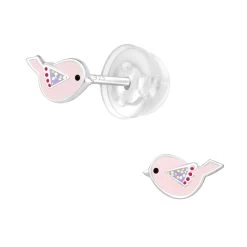 Boucles D’oreilles Petit Oiseau En Argent