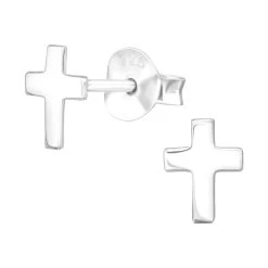 Boucles D’oreilles Petite Croix En Argent