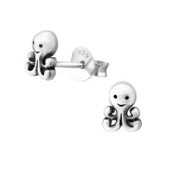 Boucles D’oreilles Pieuvre En Argent