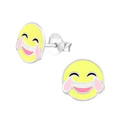 Boucles D’oreilles Emoji Larmes De Joie En Argent