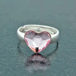 Bague Coeur En Argent Et Cristal Rosaline