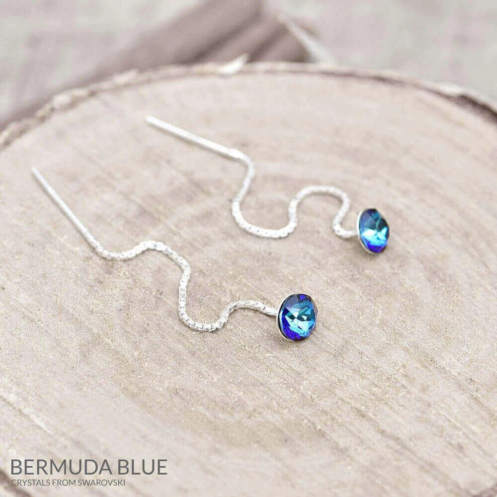 Chaînes D’Oreilles Xirius En Argent Et Cristal Emeraude – Image 4