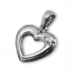 Pendentif Coeur En Argent Avec Topaze