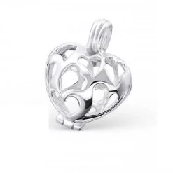 Pendentif Médaillon Coeur Découpé En Argent