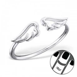 Bague De Phalange 2 Ailes En Argent