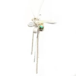 Collier Ruban, Perles Et Pampilles Blanc