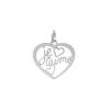 Pendentif Coeur « je T’aime » Découpé En Argent