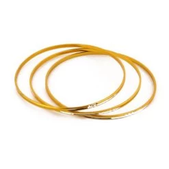 Lot De 3 Bracelets Rigides Gravés Doré Carry