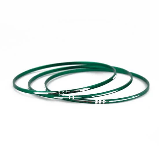 Lot De 3 Bracelets Rigides Gravés Vert Carry – Image 2