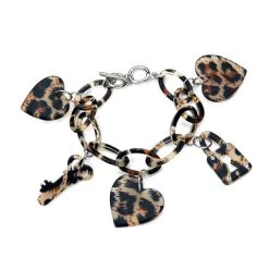 Bracelet Pampille Léopard En Acilique