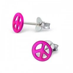 Boucles D’oreille Peace And Love Rose En Argent