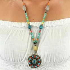 Collier Ethnique En Métal Argenté Aissetou