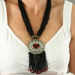 Collier Ethnique En Métal Argenté Anis