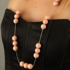 Sautoir Perles Annael Rose