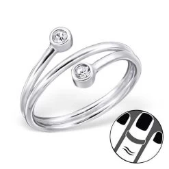 Bague 3 Rangs Avec Cristaux