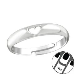 Bague De Phalange Coeur En Argent
