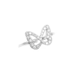 Bague Papillon Argent Et Zirconium Blanc
