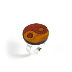 Bague Ying-Yang En Bois Précieux