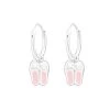 Boucles D’oreilles Anneau Ballerines Roses En Argent