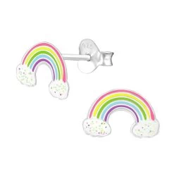 Boucles D’oreilles Arc-en-ciel En Argent