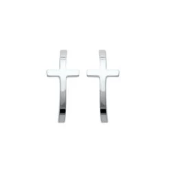 Boucles D’oreilles Croix Cursive En Argent