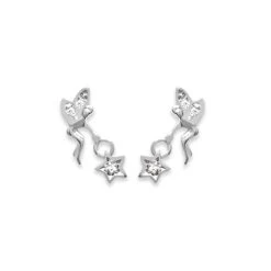 Boucles D’oreilles Fées Et étoiles En Argent Et Zirconium