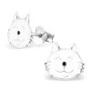 Boucles D’oreilles Tete De Chat Blanc