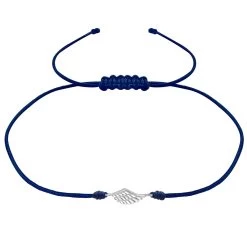 Bracelet Aile Bleu Foncé En Argent