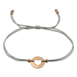 Bracelet Coeur Découpé Plaqué Or Rose