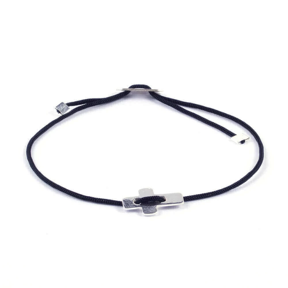 Bracelet Croix En Argent Noir – Image 3