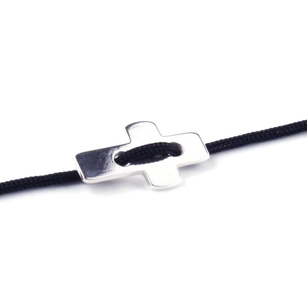 Bracelet Croix En Argent Noir – Image 2