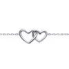 Bracelet Double Coeur En Argent