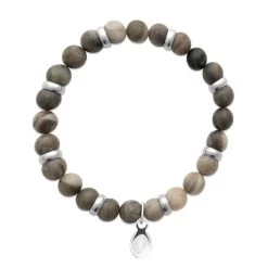 Bracelet Pour Homme En Jaspe Kaki