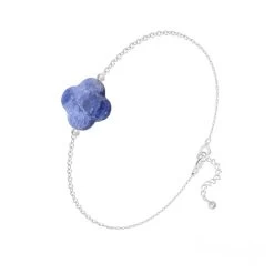 Bracelet Trèfle En Sodalite Et Argent