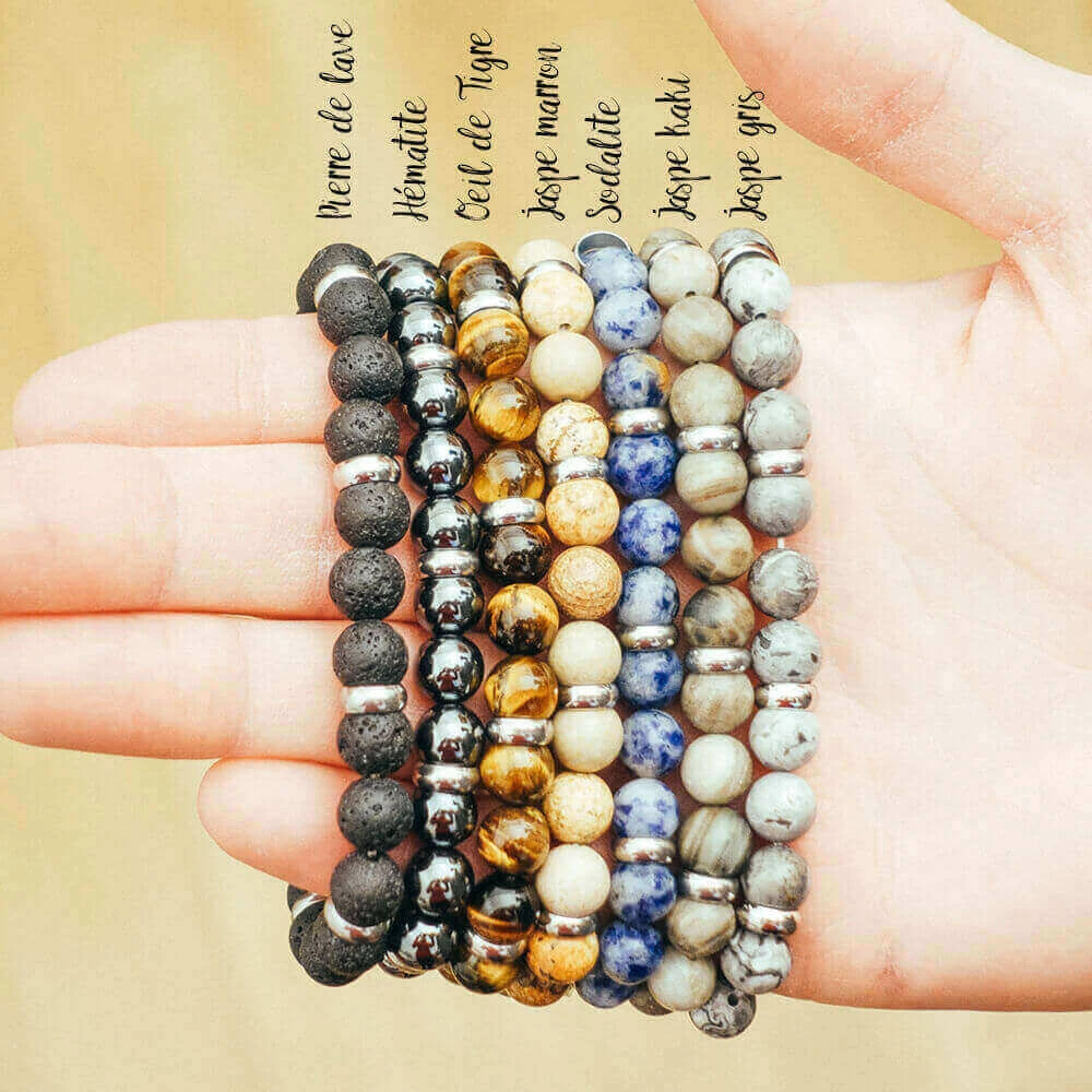 Bracelet Pour Homme En Jaspe Marron – Image 5