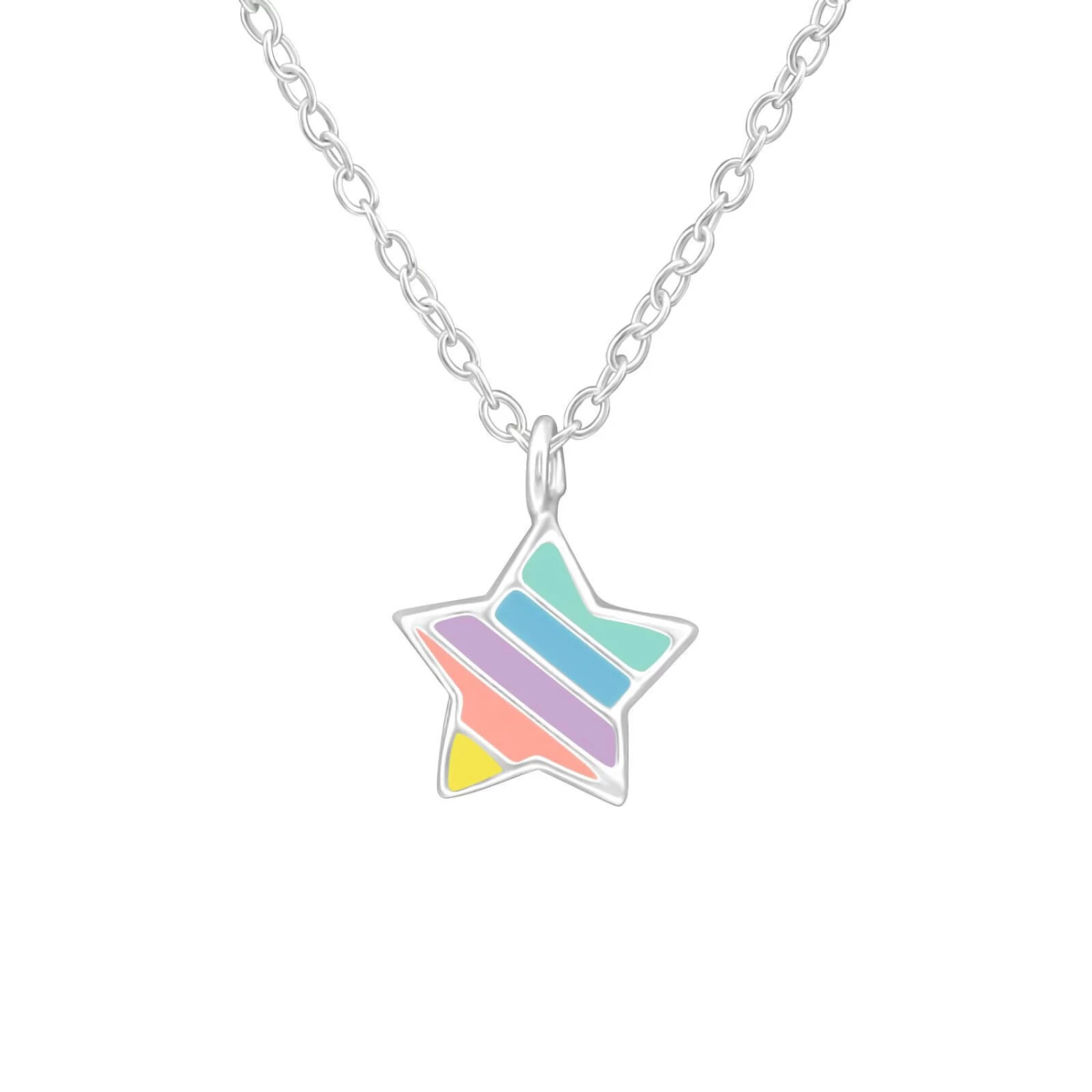 Collier étoile Multicolore En Argent