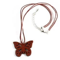 Collier Papillon En Bois Précieux