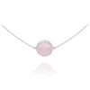 Collier Quartz Rose En Argent