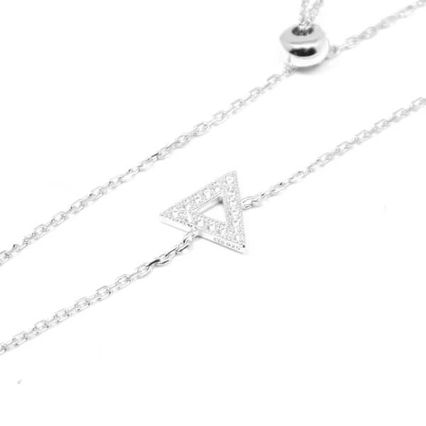 Bracelet Triangle En Argent Et Oxyde De Zirconium – Image 2