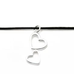 Collier 2 Coeurs En Argent