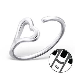 Bague De Phalange Argent Coeur