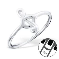 Bague De Phalange Clé De Sol Argent