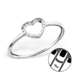 Bague De Phalange Coeur Argent