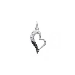 Pendentif Coeur En Argent Avec Strass