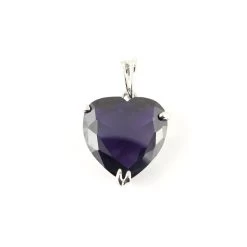 Pendentif Coeur En Verre Alicia Mauve